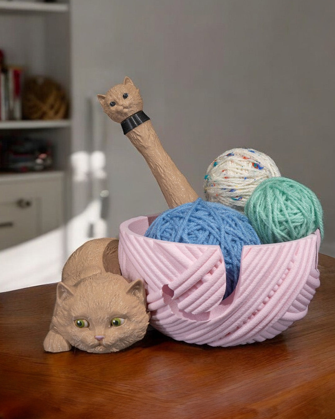 Cat Yarn Bowl and Hook Case