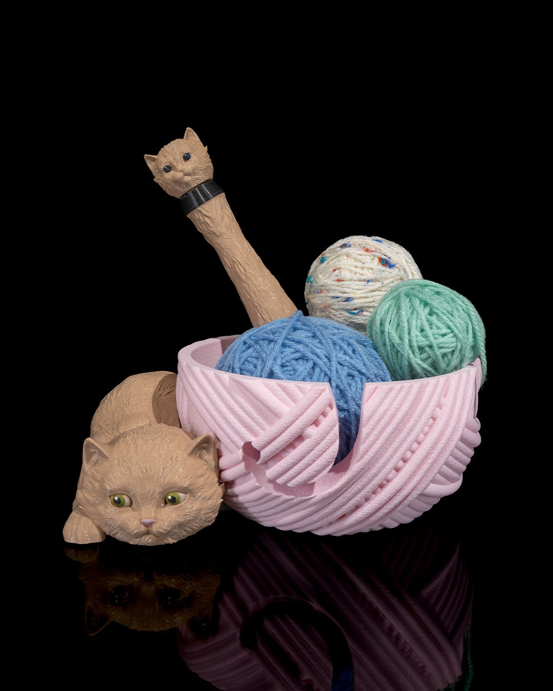 Cat Yarn Bowl and Hook Case