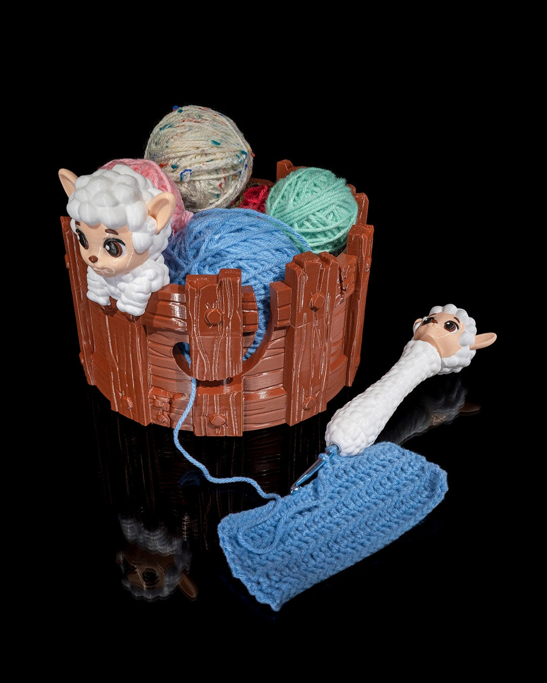 Sheep Kit Yarn Bowl and Hook Case