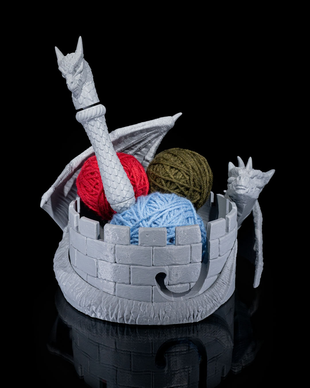 Dragon Yarn Keeper Yarn Bowl and Hook Case