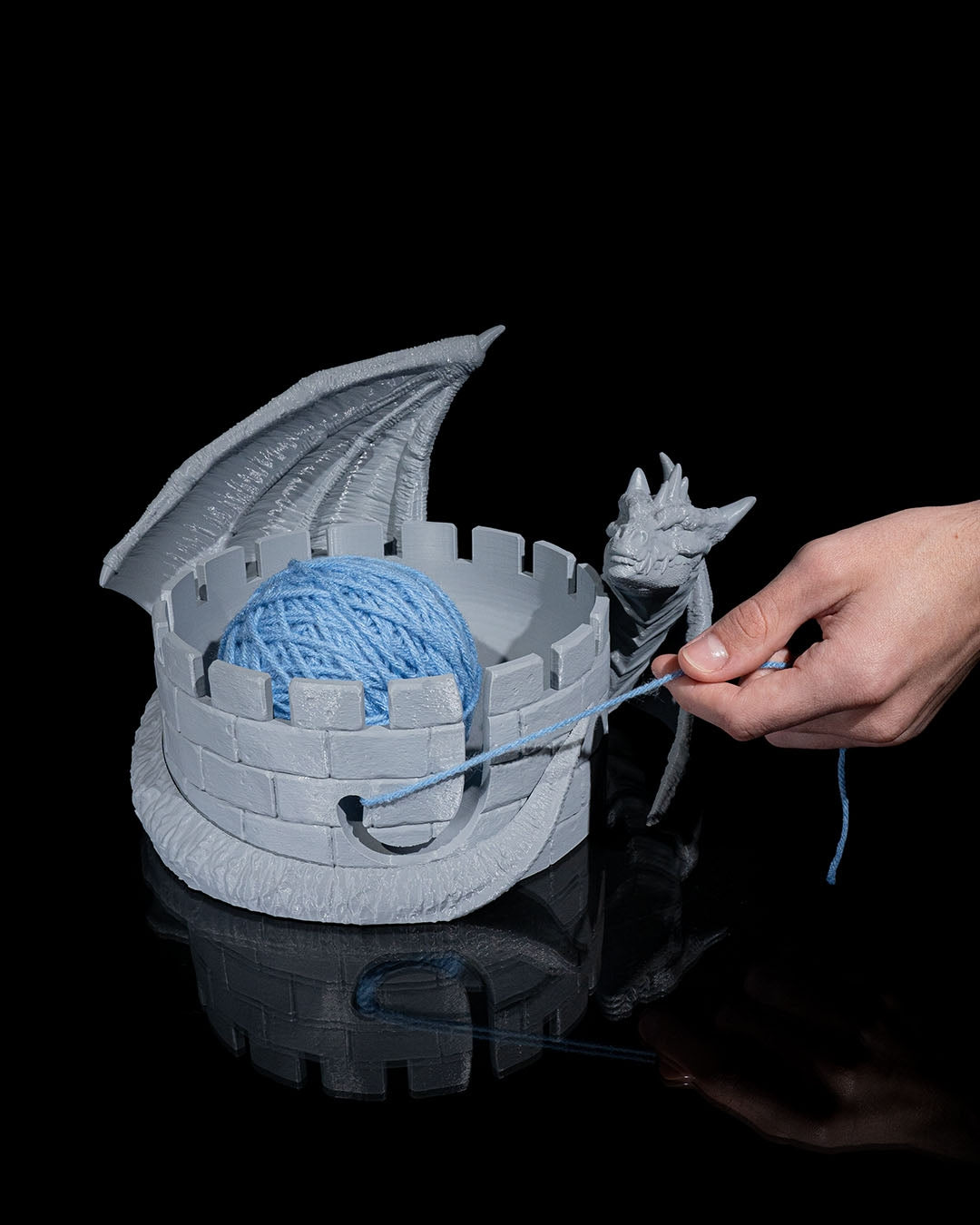 Dragon Yarn Keeper Yarn Bowl and Hook Case